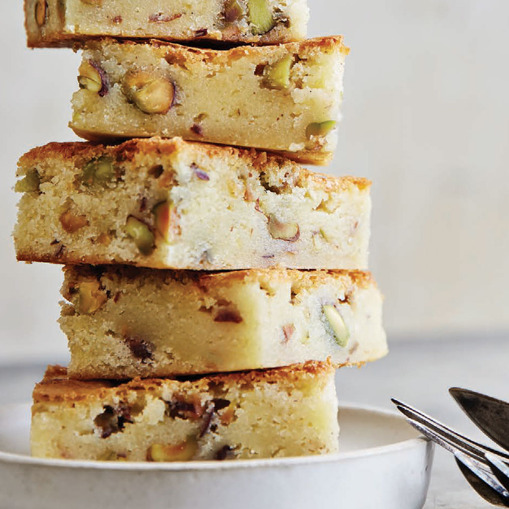 BLONDIES WITH SALTED PISTACHIOS & LEMON Blondies with Salted Pistachios