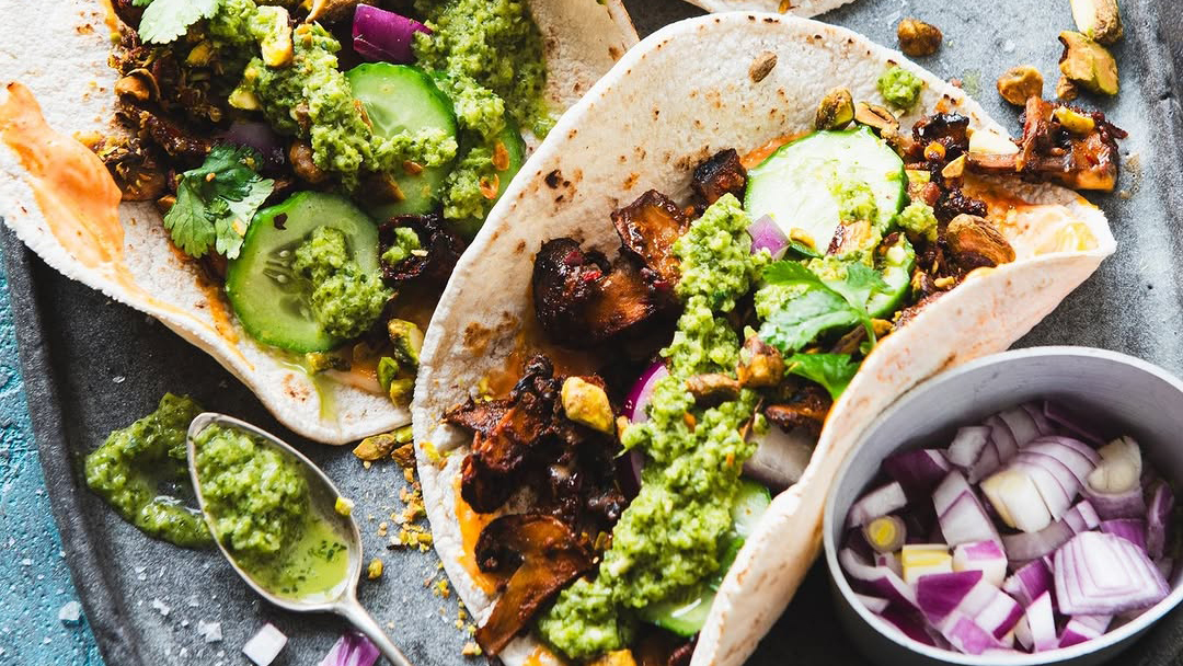 Gluten-Free Mushroom Tacos with Salsa Verde