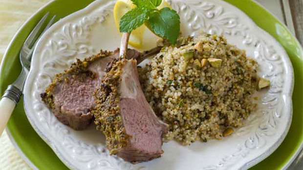 Pistachio Mint Crusted Rack of Lamb
