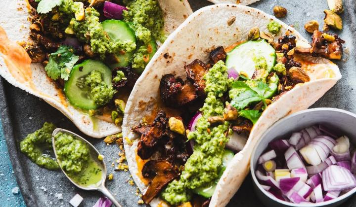 Gluten-Free Mushroom Tacos with Salsa Verde