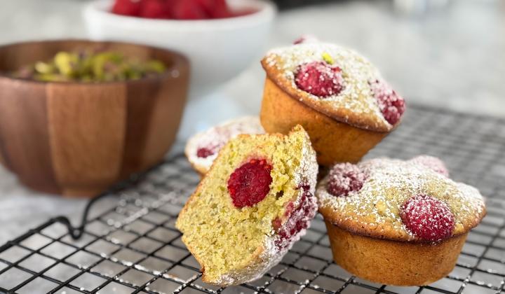 Pistachio and Raspberry Financiers