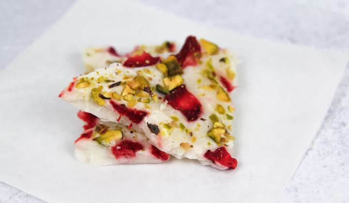 Pistachio Strawberry Yogurt Bark