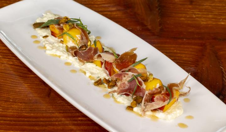 Peach and Goat Cheese Burrata